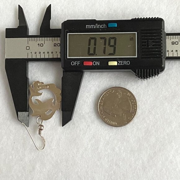 VTG Sterling Silver 925 VIMAR 1.60" Jumping Dolphin Wave Dangle Earrings Sealife - Picture 14 of 16